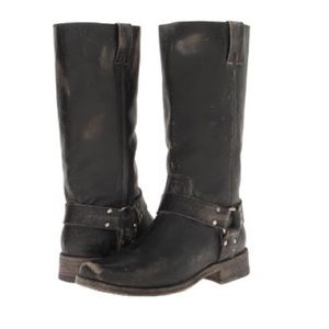 Frye Smith Harness Boot Stone Washed black 8
